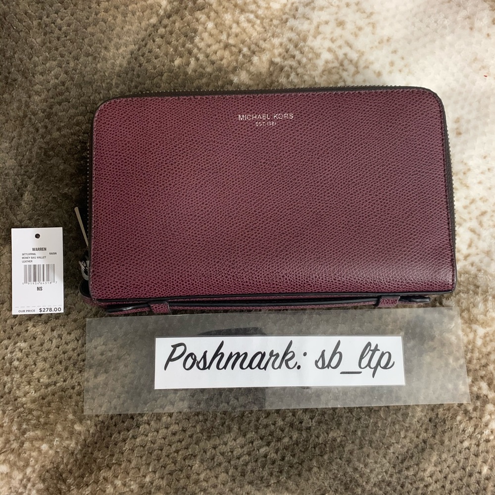 NWT Michael Kors Warren Money Bag Wallet Clutch